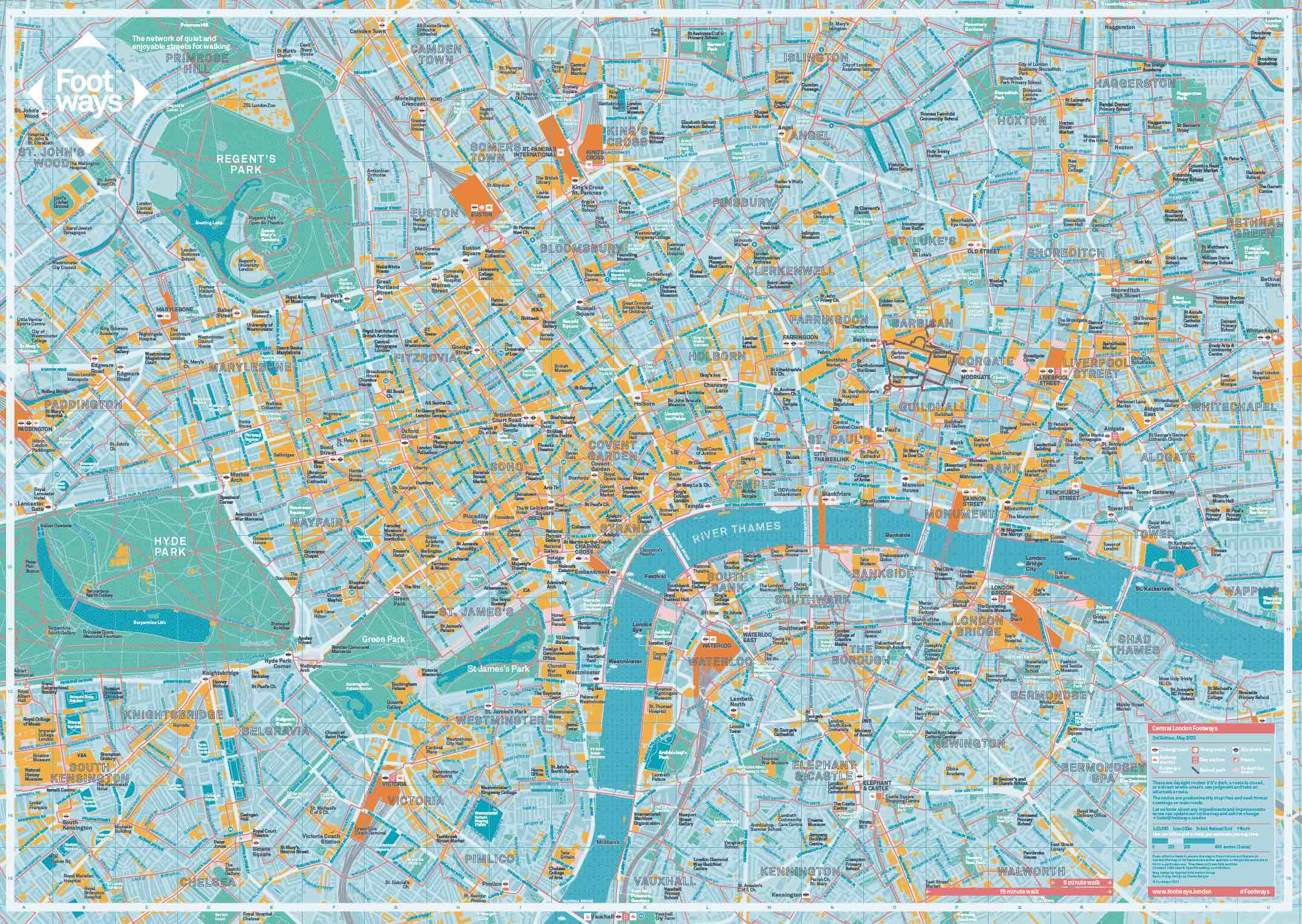 New Central London Footways map offers beautiful backstreet walking ...